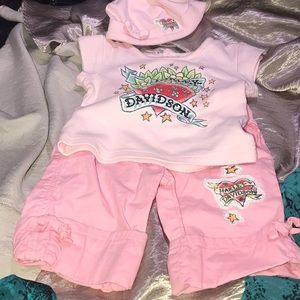 Harley Davidson baby pants top and hat       31